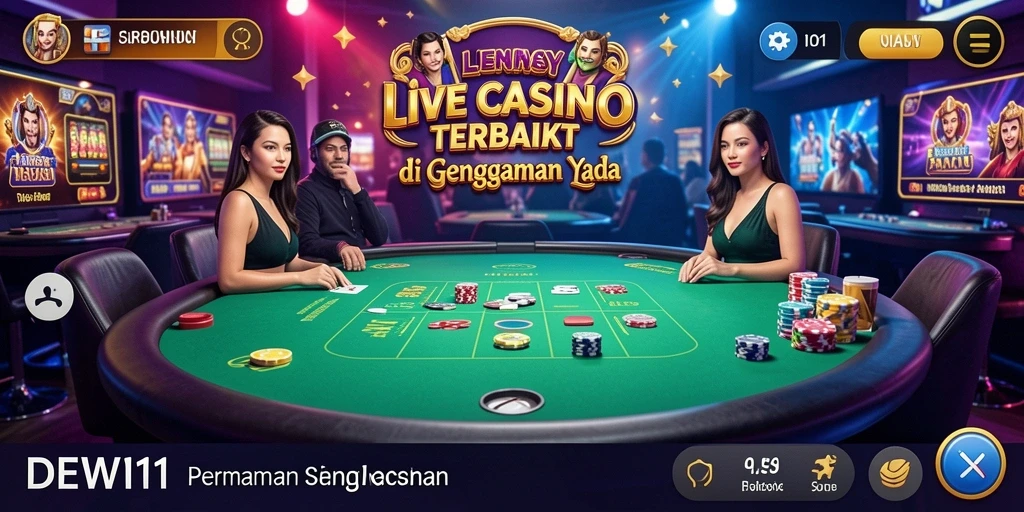 Tampilan gameplay Live Casino yang seru dan interaktif.