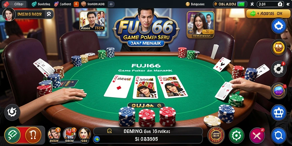 Gameplay seru dalam aplikasi Poker FUJI66 yang mendebarkan.