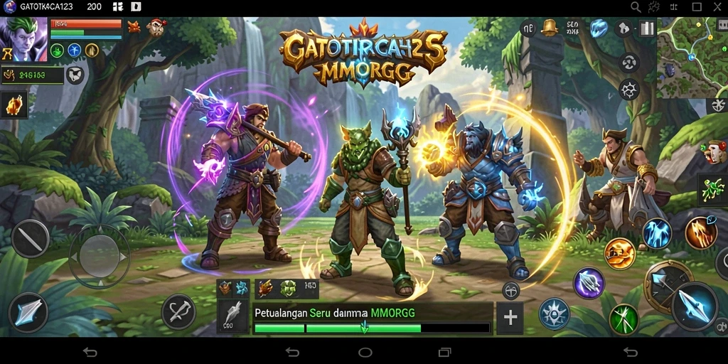 Screenshot fokus pada aksi seru dalam gameplay GATOTKACA123.