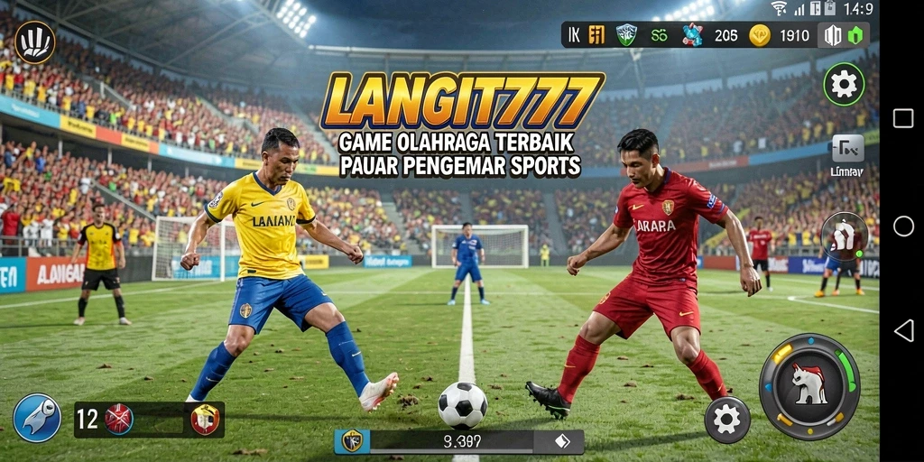 Tangkapan layar utama LANGIT777 menampilkan aksi seru permainan olahraga.