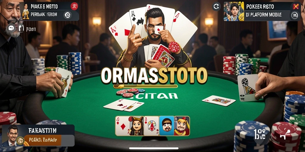 Screenshot gameplay ORMASSTOTO dengan aksi poker mendebarkan.
