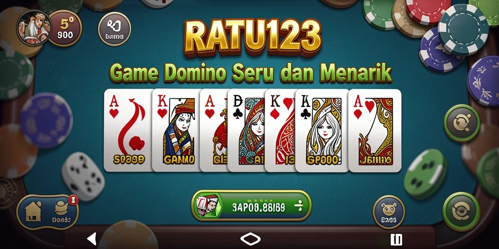 Screenshot utama RATU123 dengan gameplay Domino yang seru.