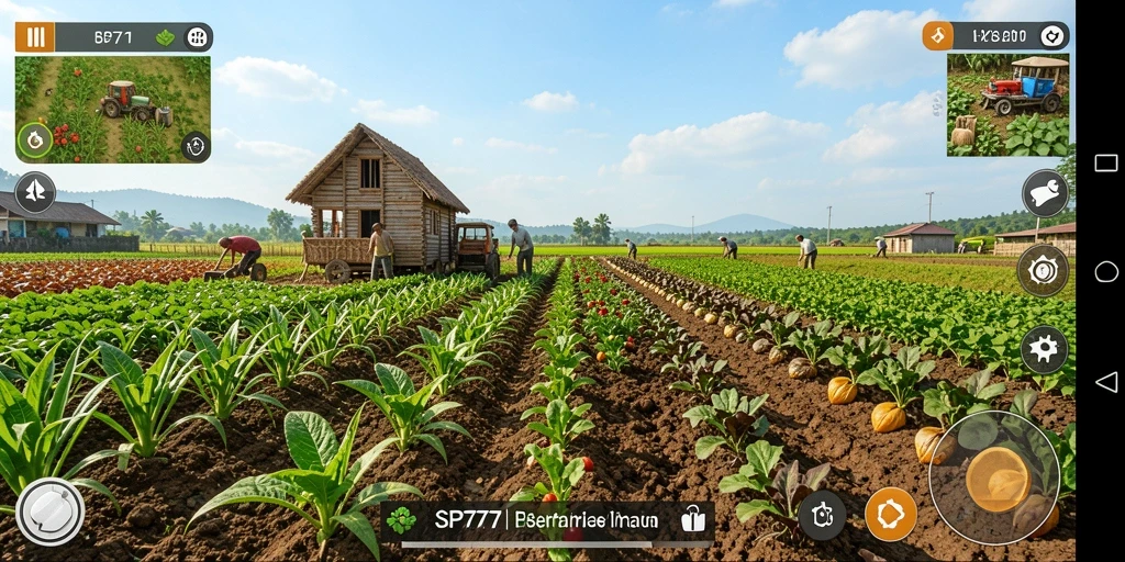 Tampilan gameplay Farming yang seru dan menarik di SP777.