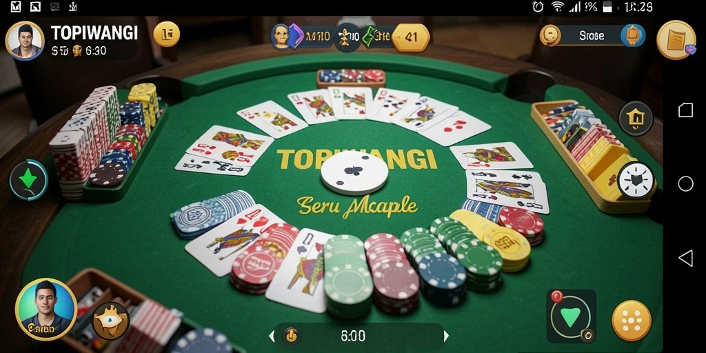 Tampilan gameplay seru dari TOPIWANGI saat bermain Gaple.